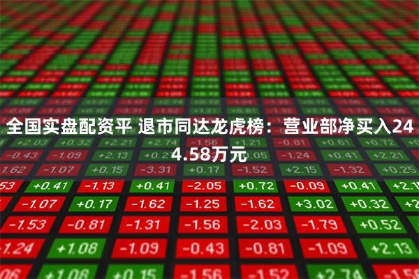 全国实盘配资平 退市同达龙虎榜：营业部净买入244.58万元