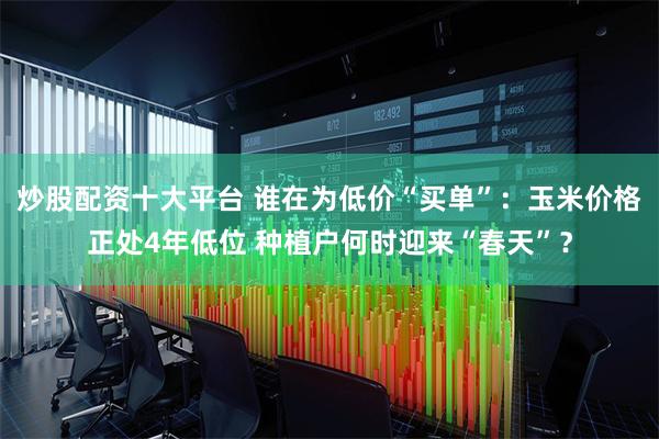 炒股配资十大平台 谁在为低价“买单”：玉米价格正处4年低位 种植户何时迎来“春天”？